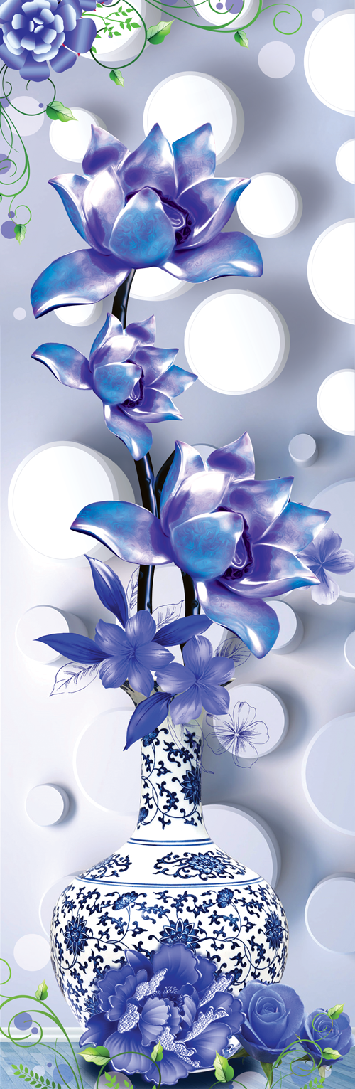 OLD BLUE VASE FLOWER
